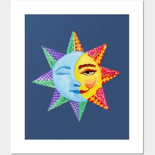 Sun and Moon Watercolor Posters and Art